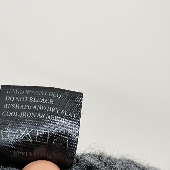 360 Cashmere Striped Drape Front Cardigan Sweater Black Gray XSmall Wool Blend - Picture 9 of 10